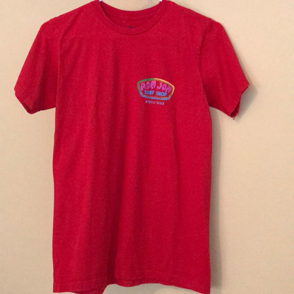 T shirt Ron Jon Myrtle Beach red short sleeve